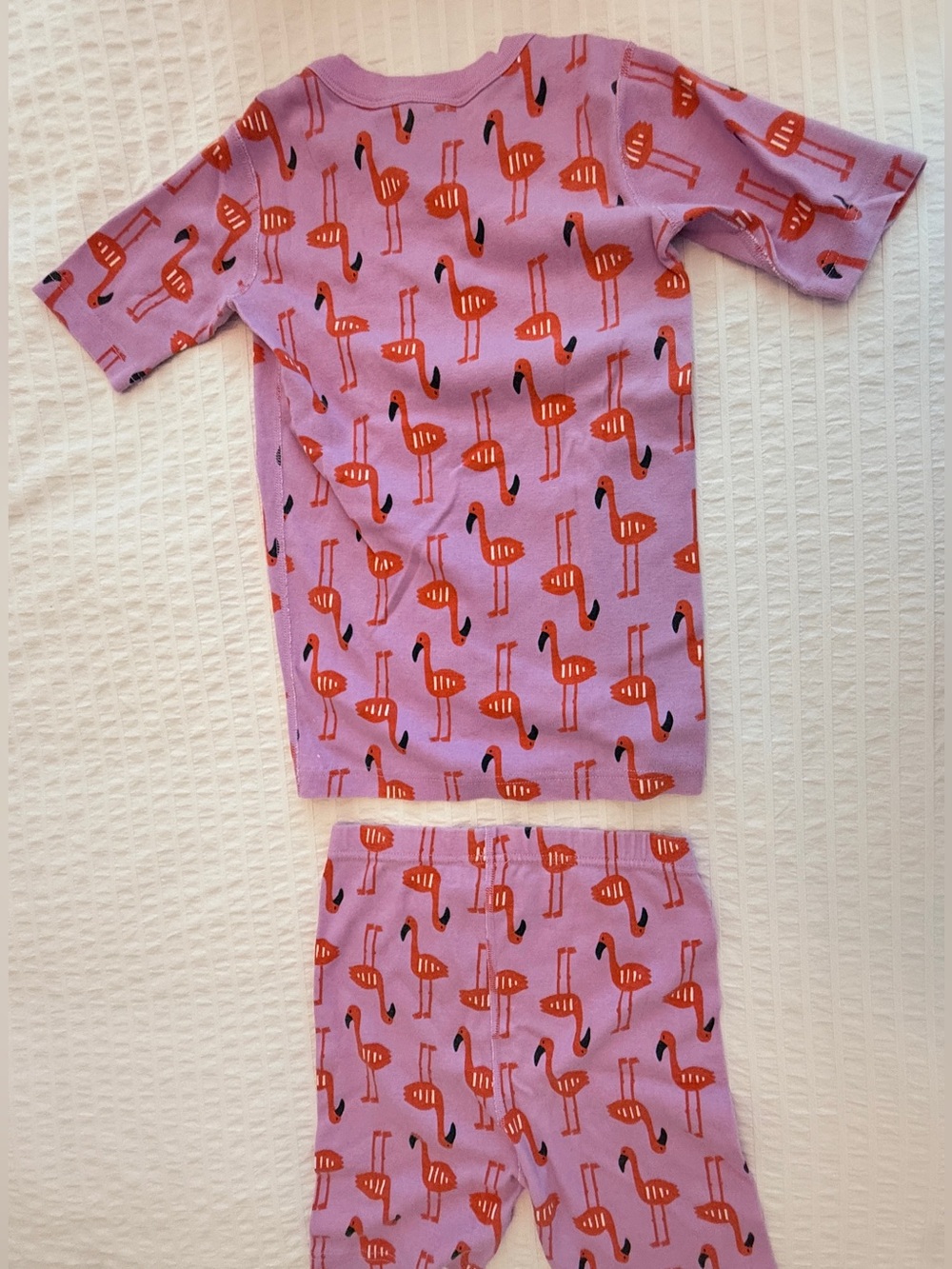 Hanna Andersson Flamingo Pajama Short Sleeve Set. Size:12/150 cm - Picture 2 of 3
